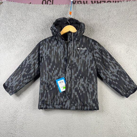 Columbia Puffer Jacket Kids Youth Size XS 6/7 Blackcomb Glacier Hooded Geometric - Picture 1 of 13